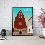eglise agen poster carte postale
